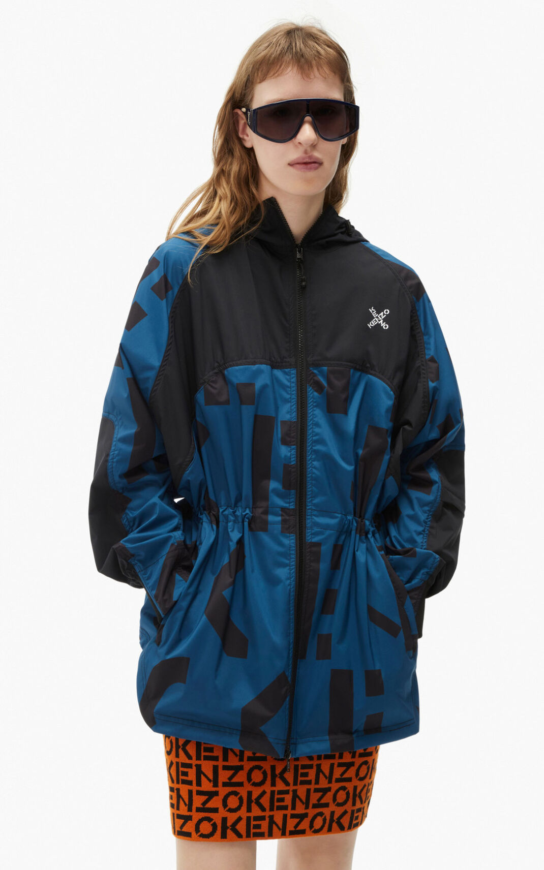 Kenzo Sport lightweight monogram parka γυναικεια βαθυ μπλε | GR581509